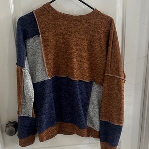 Unk Patchwork Crew Neck Sweater